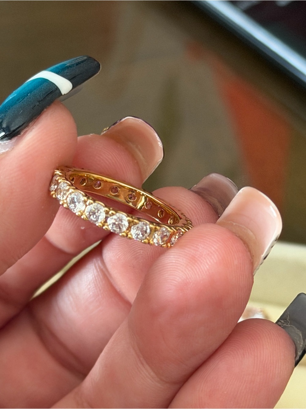 Pandora Sparkling Row Eternity Ring 14k gold plating